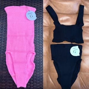 💞Le Iconic💞Hunza G bundle - Audrey bubblegum pink & Patricia black nile rib